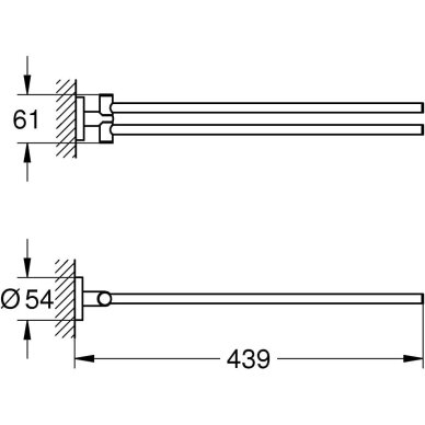 GROHE Start rankšluosčių laikiklis (439 mm) 3