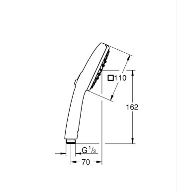 GROHE VITALIO COMFORT 110 rankinė dušo galvutė su 3 srovių funkcija 8