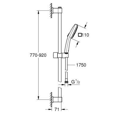 GROHE VITALIO COMFORT dušo komplektas 5 GROHE VITALIO COMFORT dušo komplektas 5
