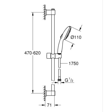 GROHE VITALIO START 110 dušo komplektas, blizgus chromas 5
