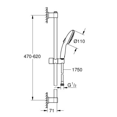GROHE VITALIO START 110 dušo rinkinys 4