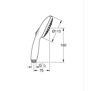 GROHE VITALIO START 110 Rankinė dušo galvutė, blizgus chromas 9