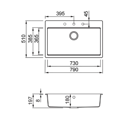 Granitinė plautuvė Elleci Time 130, juoda G40 1