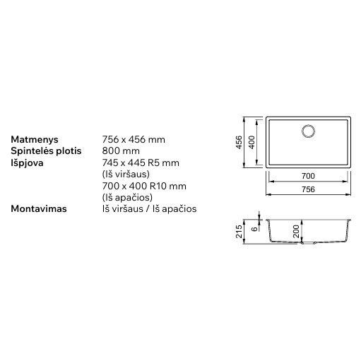 Granitinė plautuvė Elleci Zen Elite 130, molio K83, juodas ventilis 1