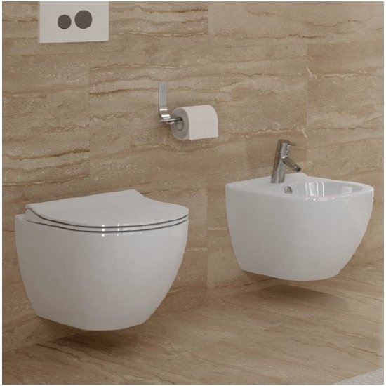 GROHE ir Cersanit RIMLESS su SLIM soft close komplektas 2 GROHE ir Cersanit RIMLESS su SLIM soft close komplektas 2