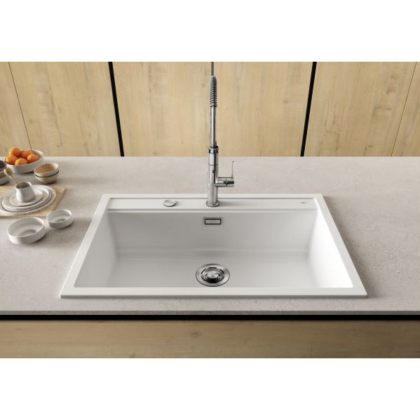 Granitinė plautuvė Elleci BEST 105 57x51cm balta 96 1
