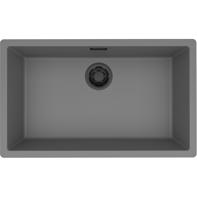 Granitinė plautuvė Elleci Zen Elite 130, pilka K99, juodas ventilis Granitinė plautuvė Elleci Zen Elite 130, pilka K99, juodas ventilis