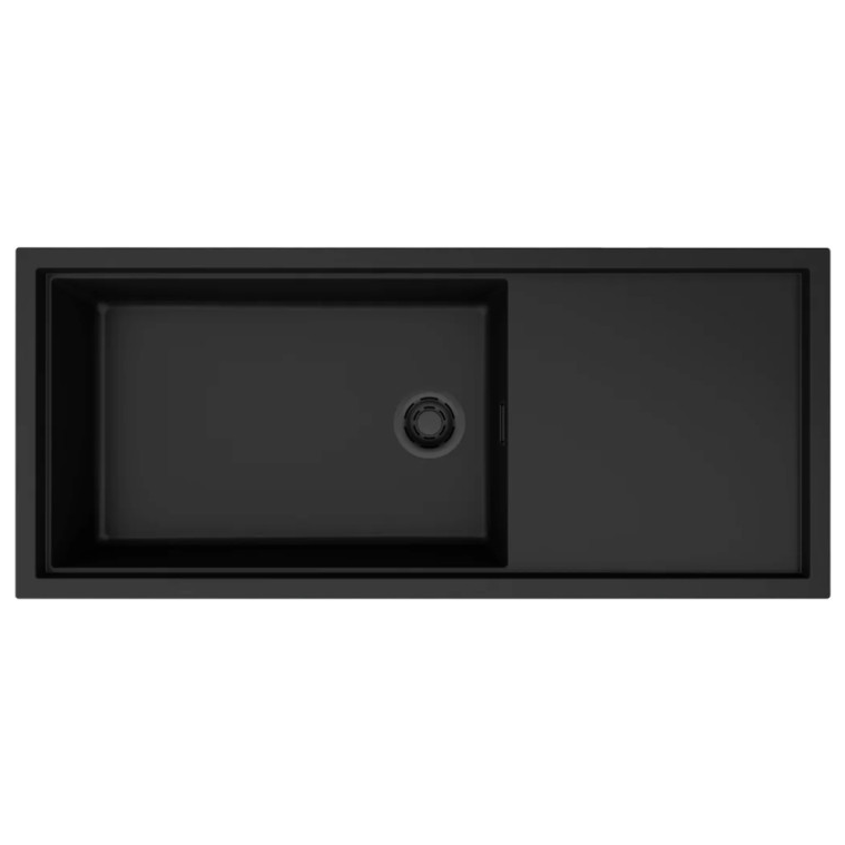 Granitinė plautuvė Elleci SINTESI 510 1160x500x217, juoda K86, juodas ventilis Granitinė plautuvė Elleci SINTESI 510 1160x500x217, juoda K86, juodas ventilis