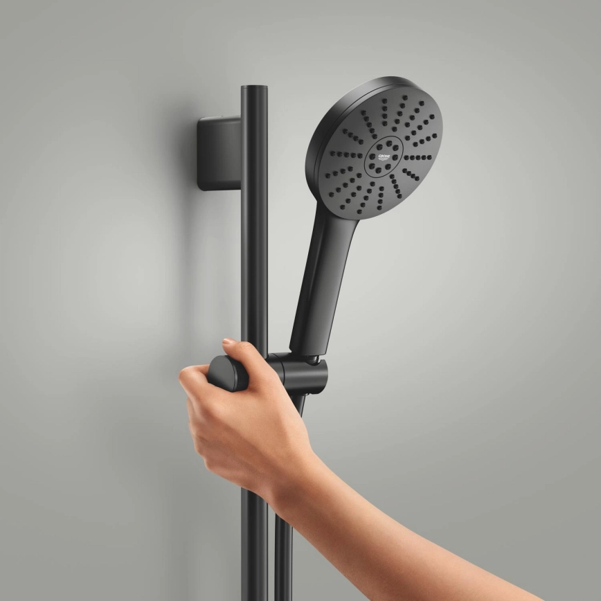 GROHE - Dušo komplektas VITALIO JOY+ 120 mm juodas 1 GROHE - Dušo komplektas VITALIO JOY+ 120 mm juodas 1