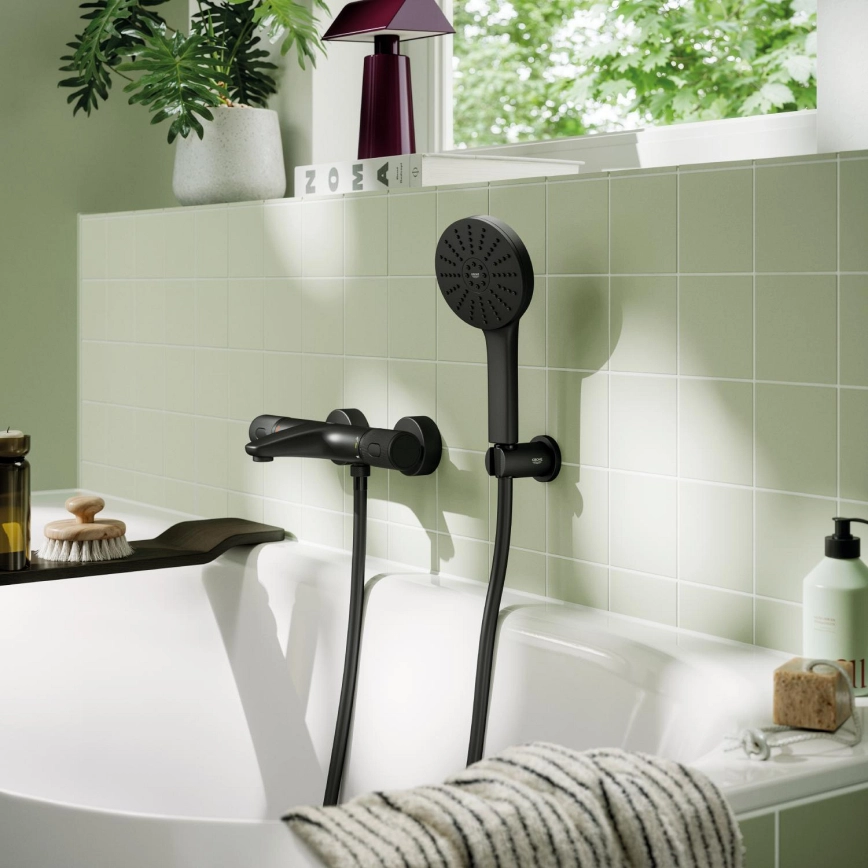 GROHE - Dušo komplektas VITALIO JOY+ 120 mm juodas 1 GROHE - Dušo komplektas VITALIO JOY+ 120 mm juodas 1