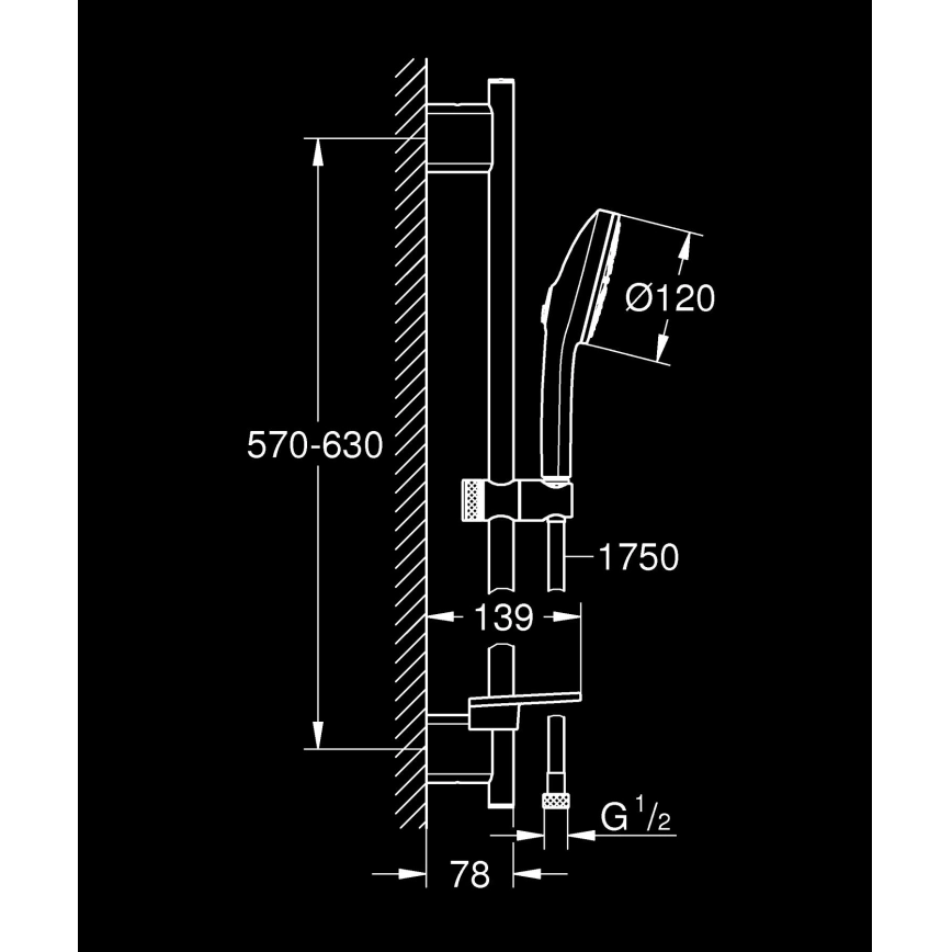 GROHE - VITALIO JOY+ 120 mm dušo komplektas, blizgus chromas 4 GROHE - VITALIO JOY+ 120 mm dušo komplektas, blizgus chromas 4