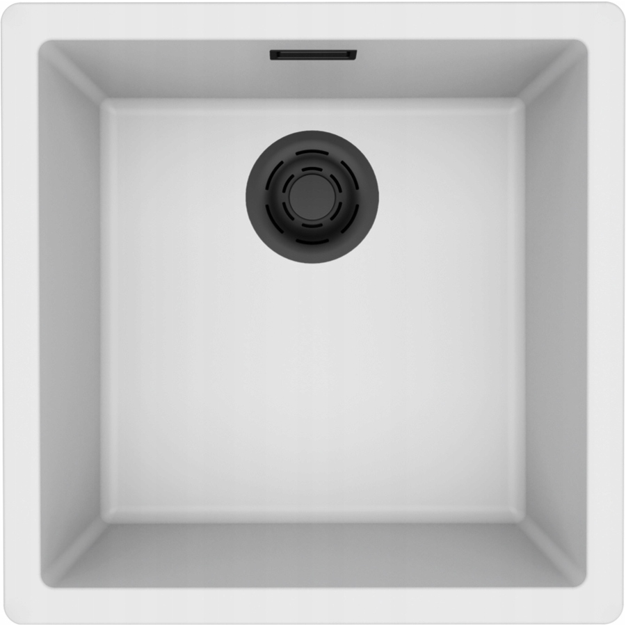 Granitinė plautuvė Elleci Zen Elite 102, balta K96, juodas ventilis Granitinė plautuvė Elleci Zen Elite 102, balta K96, juodas ventilis