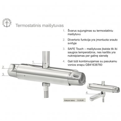 Gustavsberg dušo komplektas su maišytuvu Estetic G4 4 Gustavsberg dušo komplektas su maišytuvu Estetic G4 4