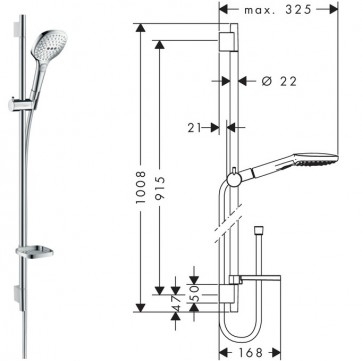 Hansgrohe Raindance Select E potinkinis termostatinis dušo komplektas 9 Hansgrohe Raindance Select E potinkinis termostatinis dušo komplektas 9