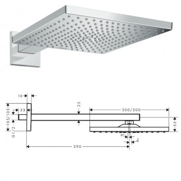 Hansgrohe Raindance Select E potinkinis termostatinis dušo komplektas 1 Hansgrohe Raindance Select E potinkinis termostatinis dušo komplektas 1