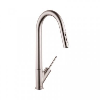 Hansgrohe AXOR starck maišytuvas su ištraukiama žarna plautuvei nerūdijančio plieno atspalvio Hansgrohe AXOR starck maišytuvas su ištraukiama žarna plautuvei nerūdijančio plieno atspalvio