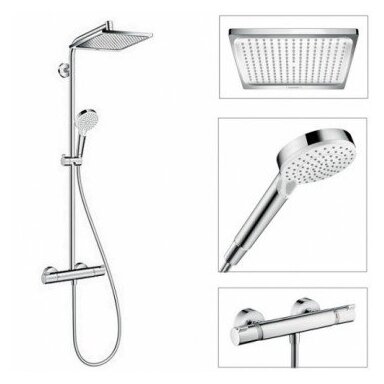 Hansgrohe Crometta E 240 termostatinė lietaus dušo sistema Hansgrohe Crometta E 240 termostatinė lietaus dušo sistema
