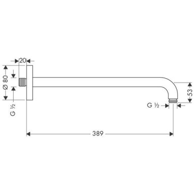 Hansgrohe laikiklis dušo galvai 390 mm Hansgrohe laikiklis dušo galvai 390 mm