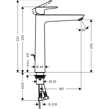 Hansgrohe maišytuvas praustuvui Talis E 240 Hansgrohe maišytuvas praustuvui Talis E 240