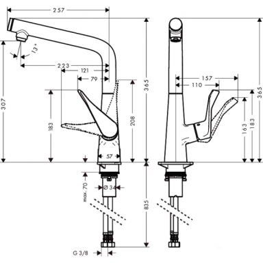 Hansgrohe Metris Select maišytuvas plautuvei Hansgrohe Metris Select maišytuvas plautuvei