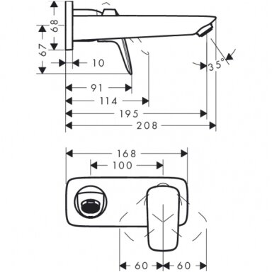 Hansgrohe potinkinis maišytuvas praustuvui Logis 71220000 Hansgrohe potinkinis maišytuvas praustuvui Logis 71220000