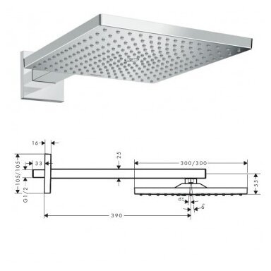 Hansgrohe Raindance Select E potinkinis termostatinis dušo komplektas Hansgrohe Raindance Select E potinkinis termostatinis dušo komplektas