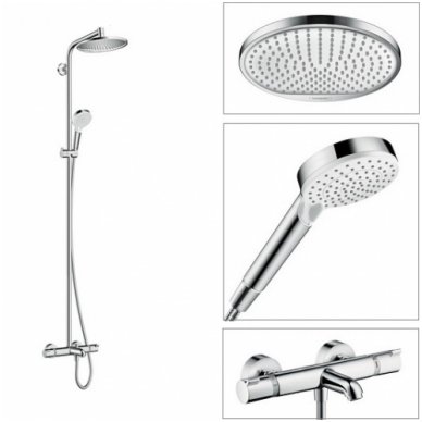 Hansgrohe Crometta S 240 1jet termostatinė dušo sistema su snapu 2