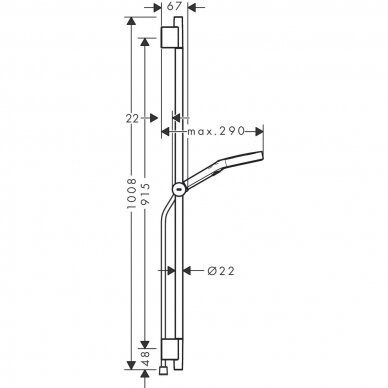 Hansgrohe dušo komplektas Rainfinity 130 3jet S Puro 0,9cm, design flex žarna 1