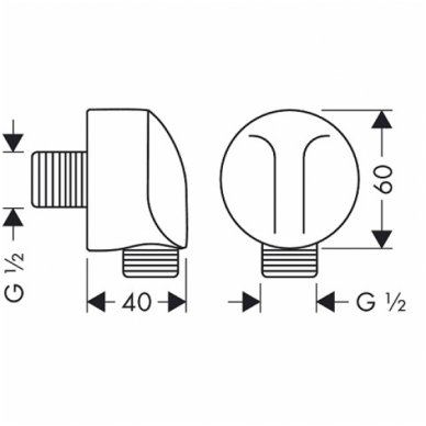 Hansgrohe potinkinė dalis dušo žarnai Fixfit E 27454000 1
