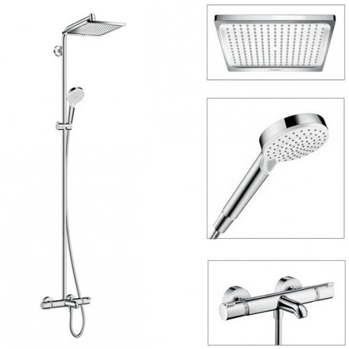 Hansgrohe Crometta E 240 1jet termostatinė dušo sistema su snapu 1