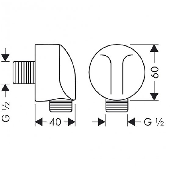 Hansgrohe potinkinė dalis dušo žarnai Fixfit E 27454000 1 Hansgrohe potinkinė dalis dušo žarnai Fixfit E 27454000 1