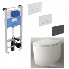 Ideal Standard Prosys 120 potinkinis rėmas su Oleas M1 mygtuku ir Kerasan Nolita WC