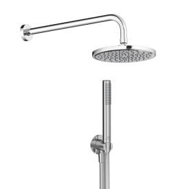 Ideal Standard potinkinis dušo komplektas: apvali dušo galva 200mm, 400mm alkūnė, rankinis dušelis, pajungimas su laikikliu, spalva - chromo Ideal Standard potinkinis dušo komplektas: apvali dušo galva 200mm, 400mm alkūnė, rankinis dušelis, pajungimas su laikikliu, spalva - chromo