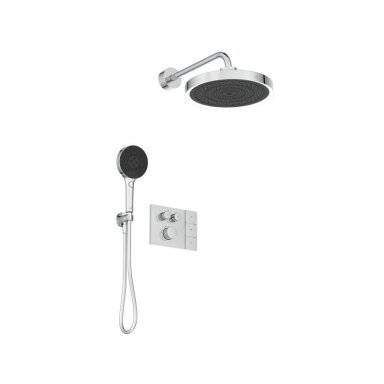 Ideal Standard CERATHERM NAVIGO SOLOS potinkinė termostatinė sistema, dušo galva su apšvietimu, 330mm