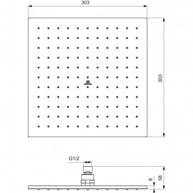 Ideal Standard Idealrain Cube kvadratinė 300x300 mm dušo galva, 12 l/min, chromas - A5805AA 3