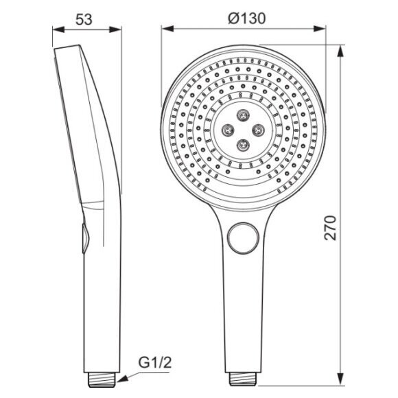 Ideal Standard CERATHERM NAVIGO SOLOS potinkinė termostatinė sistema su 300 mm lietaus galva 3