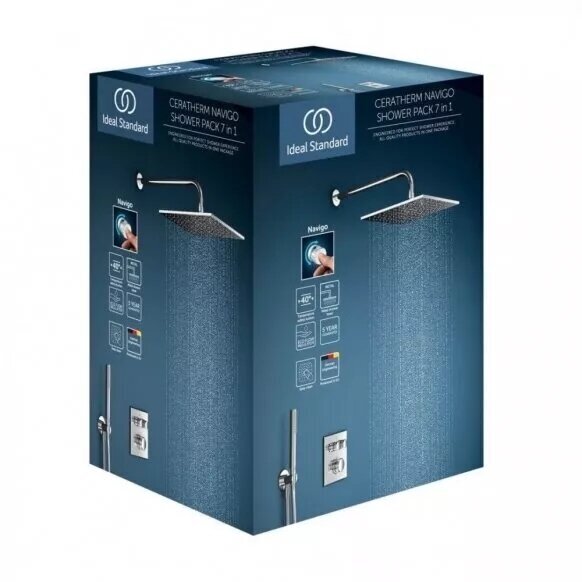 Ideal Standard Ceratherm Navigo potinkinė termostatinė sistema su kvadrine galva 2
