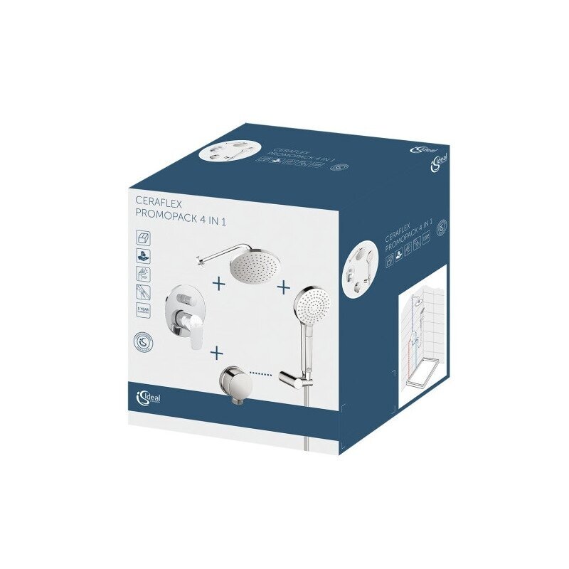 Ideal Standard Ceraflex potinkinė dušo sistema, chromo spalva 5 Ideal Standard Ceraflex potinkinė dušo sistema, chromo spalva 5