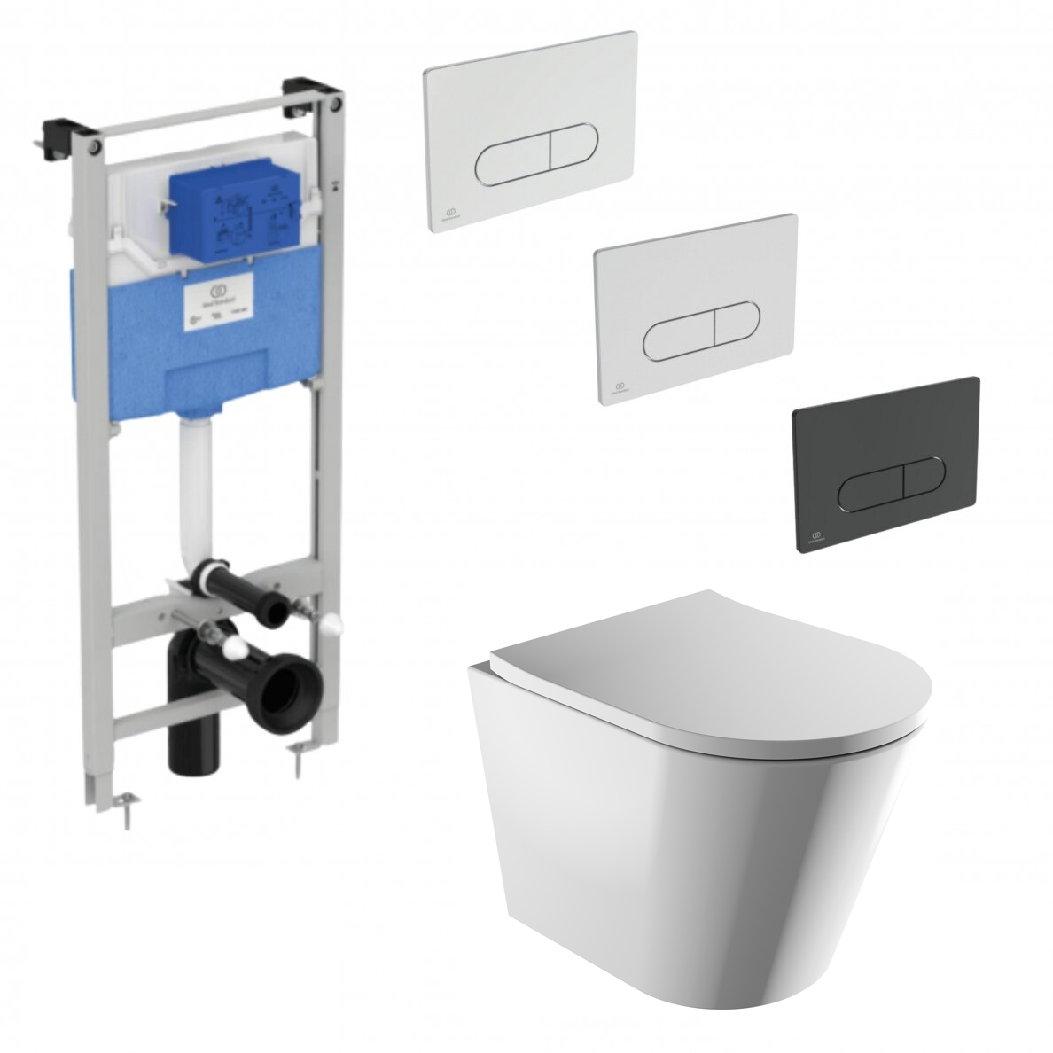 Ideal Standard Prosys 120 potinkinis rėmas su Oleas M1 mygtuku ir Omnires  Tampa WC | Pakabinamų WC komplektai | Santechninė Keramika ir Rėmai |  Santechnika vonios kambariui