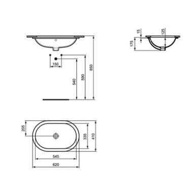 Įleidžiamas praustuvas Ideal Standard Connect Oval Įleidžiamas praustuvas Ideal Standard Connect Oval