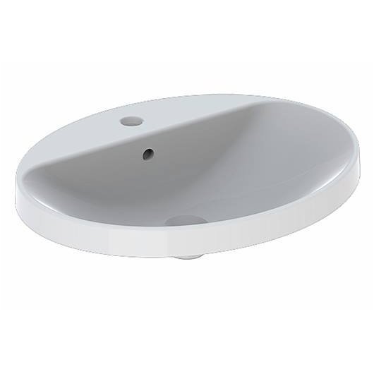 Įleidžiamas ovalus praustuvas su skyle maišytuvui Geberit Variform 60cm Įleidžiamas ovalus praustuvas su skyle maišytuvui Geberit Variform 60cm