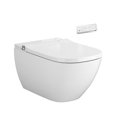 Išmanusis pakabinamas unitazas Meissen Genera Ultimate Square su balta panele Išmanusis pakabinamas unitazas Meissen Genera Ultimate Square su balta panele