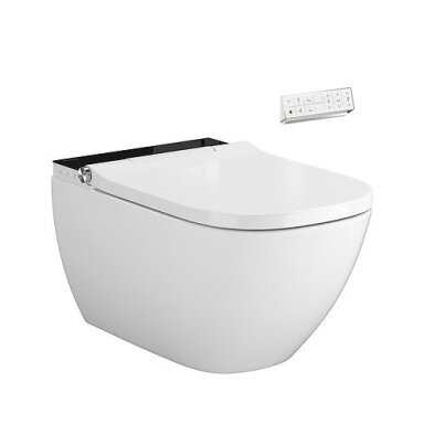 Išmanusis pakabinamas unitazas Meissen Genera Ultimate Square su juoda panele Išmanusis pakabinamas unitazas Meissen Genera Ultimate Square su juoda panele
