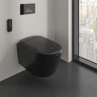 Išmanaus WC komplektas Villeroy & Boch ViClean Supreo Select, su Ceramic Plus danga, juoda matinė (Pure Black)