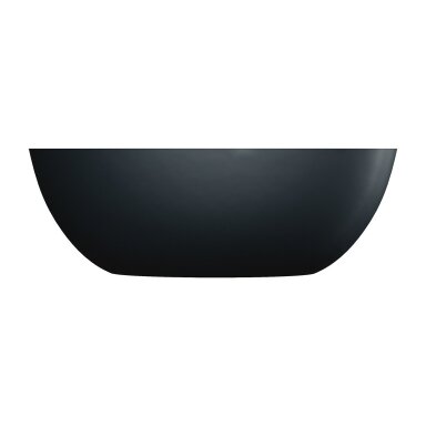 Juoda laisvai pastatoma lieto akmens vonia Omnires SHELL M+ SHELL148WWBLV 148 x 75 cm