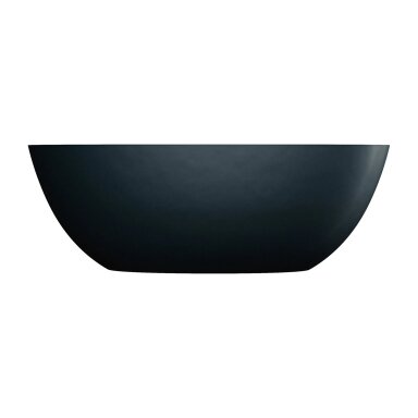 Juoda laisvai pastatoma lieto akmens vonia Omnires SHELL M+ su persipylimu SHELLWWZPBLV 160 x 75 cm