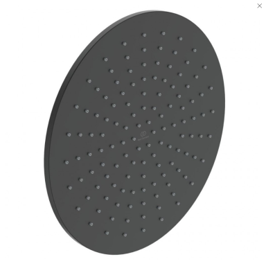 Juoda matinė Ideal Standard lietaus dušo galva su silikoniniais purkštukais 300mm A5803XG