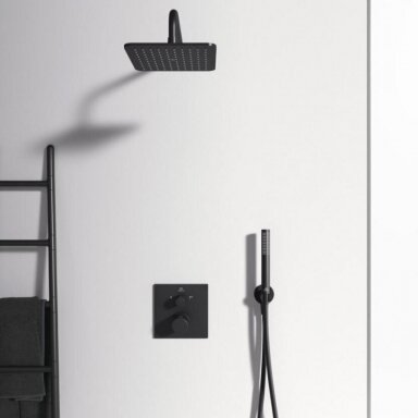 Juoda matinė potinkinė termostatinė dušo sistema Ideal Standart Ceratherm C100 Juoda matinė potinkinė termostatinė dušo sistema Ideal Standart Ceratherm C100