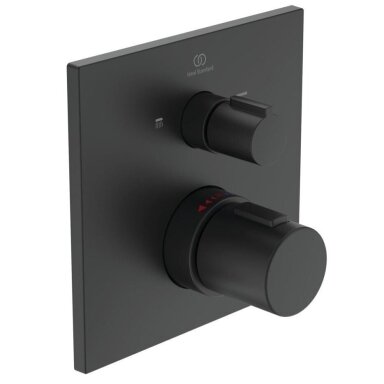 Juoda matinė potinkinė termostatinė dušo sistema Ideal Standart Ceratherm C100 Juoda matinė potinkinė termostatinė dušo sistema Ideal Standart Ceratherm C100