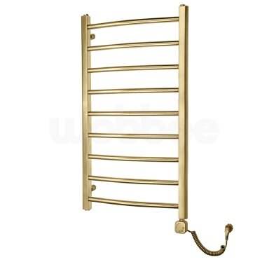 Braižyto aukso spalvos elektrinis rankšluosčių džiovintuvas WOBBEE BRYMBO GOLD PVD 50x90 cm su laidu Braižyto aukso spalvos elektrinis rankšluosčių džiovintuvas WOBBEE BRYMBO GOLD PVD 50x90 cm su laidu